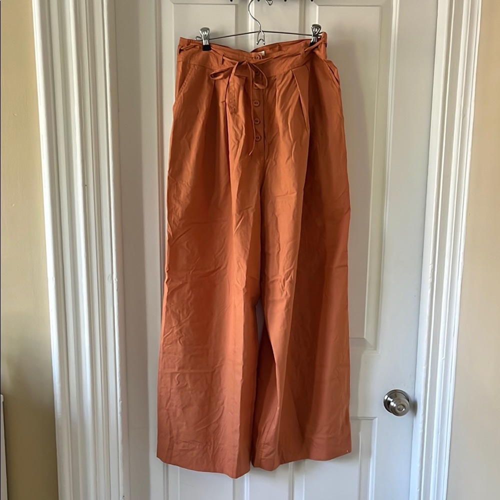 Ulla Johnson Wide Leg Poplin Cotton Pants